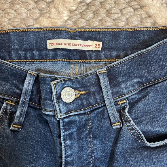 LEVI STRAUSS 720 High Rise Super Skinny Blue Jeans 52797-0002 - Size 25 - Picture 4 of 13